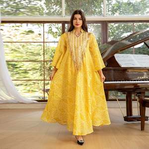 Robe de soirée marocaine pour femmes, Abaya musulmane, Jalabiya en maille à sequins, Abayas de Dubaï, Kaftan Abaya, Robe longue islamique, Robe arabe - Product Image 4