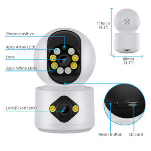 Caméra de surveillance WiFi 4MP à double objectif avec suivi humain IA, rotation panoramique/inclinaison à 360°, audio bidirectionnel, pour intérieur domestique - Product Image 6