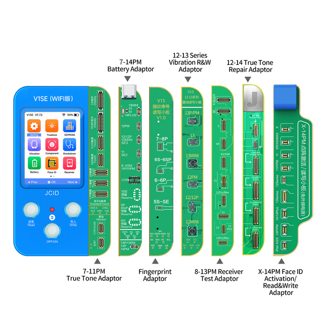 JC V1SE for Phone True Tone Battery Health Face ID Fingerprint Repair Programmer JCID V1SE for IP6-14PM Dot Matrix Cable
