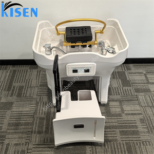 KISEN Lit de lavage de cheveux portable réglable sans tuyauterie pour salon, avec circulation d'eau, équipement de spa et bac à shampoing intégré avec réservoirs - Product Image 2