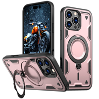 Coque de Téléphone Mobile avec Béquille Magnétique pour iPhone 17 16 Xiaomi 14T Pro Redmi 12 13 12R 13R 12C 13C 14C Note 13 14 Pro Plus 5G Rouge