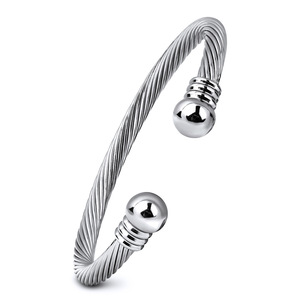 European American Minimalist Cable Bead <b>Bracelet</b> 5mm 304 Stainless Steel <b>Adjustable</b> Opening Unisex Jewelry - Product Image 1
