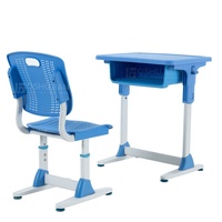 Mobilier de salle de classe, bureau et chaise d'étudiant en plastique en métal simple pour Table d'étude d'école primaire avec chaises