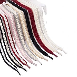 Nuevos Cordones Planos Trenzados de 15mm de Ancho, Color Beige Trigo, de Poliéster y Algodón para Zapatillas, Cordones Anchos y Planos para Zapatos - Product Image 1