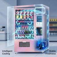 Distributeurs automatiques pour articles de vente au détail avec paiement par QR code, espèces, pièces et carte, adaptés aux aliments et aux boissons
