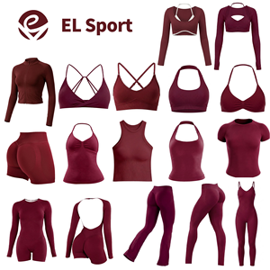 Ensemble de sport 2 pièces <span class=keywords><strong>pour</strong></span> <span class=keywords><strong>femme</strong></span> : soutien-gorge de sport ajustable à col halter et pantalon de sport taille haute, séchage rapide, <span class=keywords><strong>pour</strong></span> l'entraînement et le fitness - Product Image 5