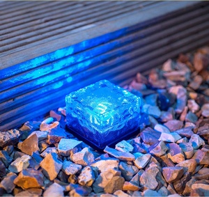 Outdoor Underground <strong>Light</strong> Fixture Glass <strong>Brick</strong> RGB White Warm White Pathway <strong>Solar</strong> <strong>Light</strong> - Product Image 4
