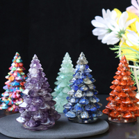 Árbol de Navidad al por Mayor, Árbol de la Suerte, Adorno de Cristal, Decoración de Escritorio, Regalo de Navidad, Accesorio de Decoración para el Hogar