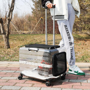 Carrito portátil de lujo <span class=keywords><strong>para</strong></span> perros y gatos, Material de PC con caja de aviación de rueda Universal 360, transportador de mascotas de viaje <span class=keywords><strong>al</strong></span> aire libre - Product Image 6