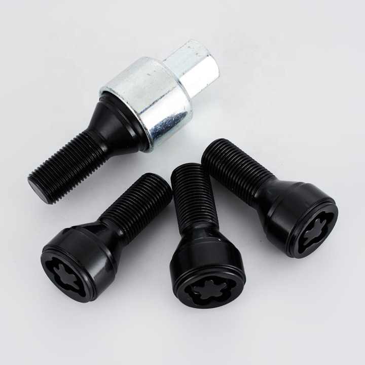 M14*1.25 high quality anti-theft wheel bolt steel black safety  