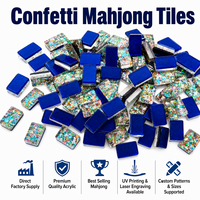 Tuiles de Mahjong en Acrylique Confetti 19mm (1,2 po) Taille Standard Compatible avec les Supports de Mahjong Américains Logo Personnalisé Impression UV Gravure Laser OEM