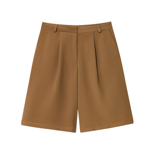 <span class=keywords><strong>Nouvelle</strong></span> <span class=keywords><strong>collection</strong></span> automne pour femmes : Blazer à manches courtes avec ceinture et short large de couleur unie pour un look élégant - Product Image 4