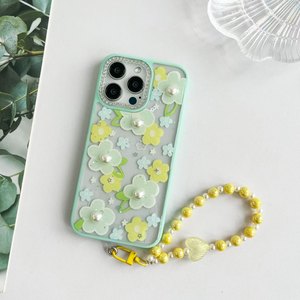 Sang Trọng Ngọc Trai Kim Cương Nhựa Charms Bow Điện Thoại Trong Suốt Trường Hợp Đối Với iPhone 17 16 15 14 13 Pro Max Chống Sốc TPU Rõ Ràng Cover Quay Lại - Product Image 4