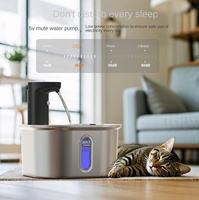 Fontaine à eau intelligente pour animaux de compagnie en acier inoxydable 304, modèle à induction sans fil, distributeur d'eau automatique, sans cordon, abreuvoir détachable pour chat