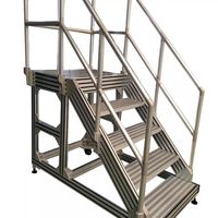 Garde-corps en aluminium rampes d'escalier amovibles pour l'intérieur Escabeau passerelle plate-forme avec mains courantes