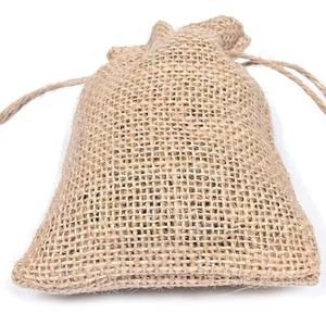 Pochette en lin écologique imprimée de logo personnalisé Sac en jute cadeau avec cordon de serrage pour shopping - Product Image 6