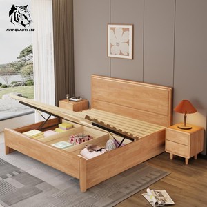 Cama de almacenamiento de madera de tamaño completo, nueva moda, muebles de dormitorio, precio bajo de fábrica, personalizable, gran stock, envío inmediato. - Product Image 3