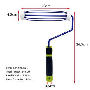 <span class=keywords><strong>Rodillo</strong></span> de Pintura con Marco de Alambre ANST de 7, 9 y 10 Pulgadas, 5 Alambres, Recubrimiento en Polvo Azul de 8 mm, Acero Inoxidable (Sus303), Industrial, Bricolaje, OEM, Personalizado - Product Image 5