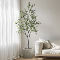 Arbre d'olivier artificiel réaliste 210-240 cm, arbre artificiel en plastique en pot pour décoration intérieure et extérieure