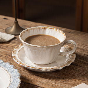 ชุดอาหารเซรามิกสไตล์ฝรั่งเศสย้อนยุค ลายลายนูนแบบพระราชวัง จานอาหารค่ำ จานซุป - Product Image 3