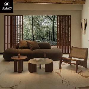 Canapé droit <span class=keywords><strong>de</strong></span> style mi-siècle crème pour chambre à coucher, boutique <span class=keywords><strong>de</strong></span> vêtements, <span class=keywords><strong>salon</strong></span> <span class=keywords><strong>de</strong></span> beauté, hall d'hôtel, bureau, <span class=keywords><strong>salon</strong></span>, zone <span class=keywords><strong>de</strong></span> réception - Product Image 3