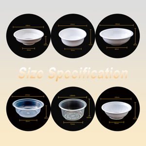 Lebensmittelechte Runde Plastik-Nudelschüssel Einweg für Restaurant und Hausgebrauch - Product Image 3