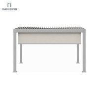 Pergola bioclimatique motorisée en aluminium Elysian Campos avec toit à lames orientables, imperméable, pour jardin extérieur