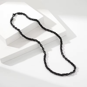 Collier chaîne <span class=keywords><strong>Doudou</strong></span> en acier inoxydable plaqué or 18 carats avec perles polies et maillons bulles, idéal pour le quotidien – Meilleure vente - Product Image 3
