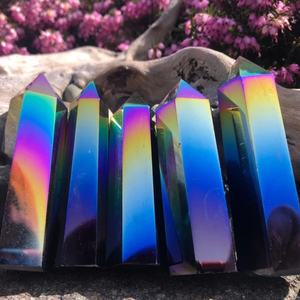 Pierres de pointe en obsidienne électroplaquée de haute qualité en gros, 5-10 cm, tendance mode moderne pour une décoration intérieure unique, Crystalhola, emballage sûr - Product Image 2