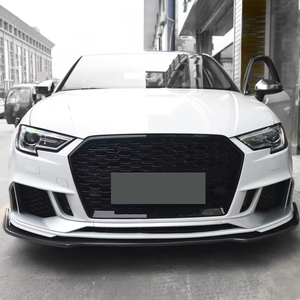 Parrilla Delantera Negra Brillante Estilo RS3 para <span class=keywords><strong>Audi</strong></span> <span class=keywords><strong>A3</strong></span> S3 8V.5 2017 2018 2019, con Diseño de Panal y Logotipo Quattro - Product Image 6