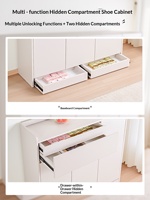Meuble à chaussures en MDF avec compartiment caché, pour usage domestique, entrée intérieure, étagère à chaussures de luxe léger, 5 niveaux, grande capacité, tout-en-un