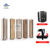 Étagère de présentation rotative à 360 degrés en métal/bois pour échantillons de revêtements de sol, de carreaux, de pierre et de marbre (personnalisable)