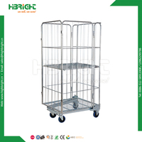 Contenedor de Almacenamiento de Acero Resistente para Almacenes, Apilable y Plegable, de Buena Calidad, Recubierto de Zinc, con Recubrimiento Electrostático en Polvo Epóxico