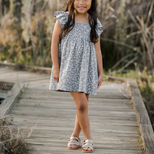 Vente en gros de jupes décontractées pour bébés robes de princesse pour petites filles vêtements d'été sans manches pour enfants robe à fleurs abstraites - Product Image 2