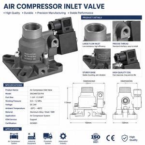 Vanne d'admission OEM pour compresseur d'air, pièces de compresseur - Product Image 6