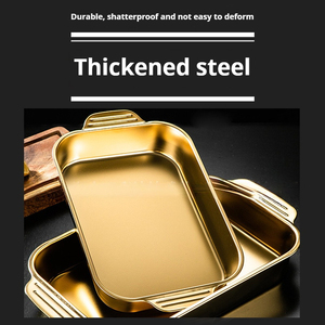 Plat de service <span class=keywords><strong>rectangulaire</strong></span> haut de gamme pour poisson grillé, style minimaliste moderne, avec poignées, pour cuisinière à <span class=keywords><strong>induction</strong></span> domestique et commerciale - Product Image 1