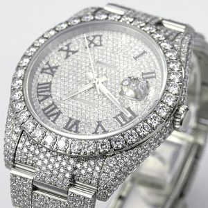 นาฬิกากลไกอัตโนมัติคุณภาพสูงของผู้ชายนาฬิกาฮิปฮอปหรูหรา VVS Moissanite เพชรนาฬิกาน้ำแข็งออกเครื่องประดับฮิปฮอป - Product Image 2