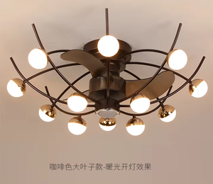 พัดลมเพดาน 5 ใบพัด รุ่นโมเดิร์น สำหรับห้องนอน ไฟ LED ปรับความสว่างได้ (3000K-6500K) มอเตอร์ DC เงียบ <30 เดซิเบล โครงสร้างโลหะ 6 ระดับความเร็ว ควบคุมผ่านแอป - Product Image 6