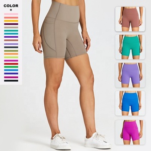 T-Line Tight Nude Hip Lift Gym Shorts Pocket High Waist Sports Cycling Shorts pour femmes - Product Image 6
