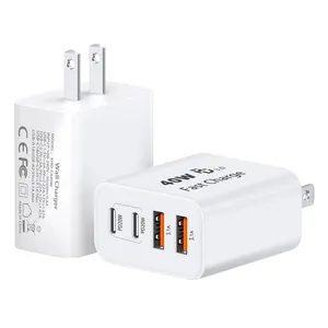Wholesale PD 40W Chargers Adapters Type C Fast Charging Mobile Phone 2USB 2C Cell Phone Chargers