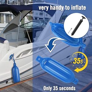 Bootfender 4-pack bootbumpers met 4 touwen, bootbumpers voor pontonbootfenders opblaasbaar - Product Image 1