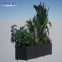 Jardinières en aluminium thermolaqué personnalisées, robustes, rectangulaires, en métal, pour aménagement paysager commercial en gros