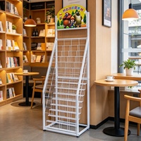 Étagère de bibliothèque moderne personnalisée, présentoir de livres, magazines, brochures, prospectus, affiches, journaux, documentation, présentoir en métal pour magasin
