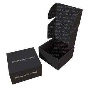 Nouvelle boîte d'emballage en papier kraft pour casquettes de baseball noires PLD 2026, personnalisable, pliable, pour casquettes snapback et casquettes trucker plates - Product Image 5