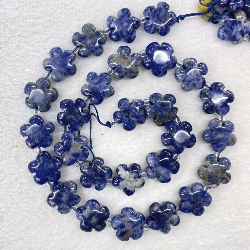 Cinco Pétalas Flor Forma 15mm Solto Pedra Natural diy Beads e encantos para fazer jóias