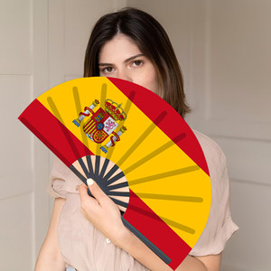 Abanicos Plegables de Bambú con la Bandera de España al por Mayor, Abanico de Mano para Carnaval, Boda, Festival, Fiesta, <span class=keywords><strong>Agencia</strong></span> de <span class=keywords><strong>Viajes</strong></span> - Product Image 4