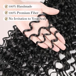 Cheveux synthétiques Ocean Wave Passion <span class=keywords><strong>Twist</strong></span> pour femmes, extensions de tresses au crochet couleur ombrée, boucles aquatiques - Product Image 3