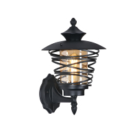 Lanterne murale décorative d'extérieur avec cadre en métal en spirale pour l'éclairage des jardins de villas