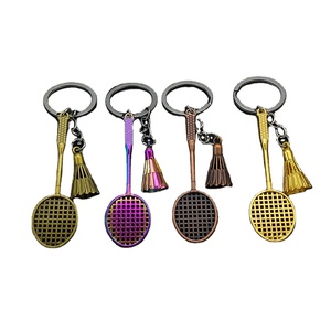 Hot Sale 3D Mini Cute Badminton Keychain Custom Luxury Metal Sport Keyring Promotional <strong>Bulk</strong> Car <strong>Keychains</strong> - Product Image 1
