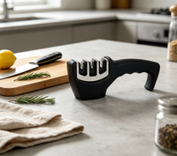 Aiguiseur de couteaux professionnel à trois étapes, diamant multi-grains 4-en-1, pour accessoires de cuisine